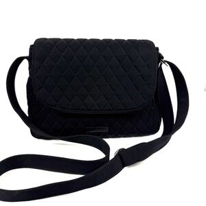 Vera Bradley Crossbody Bag Hipster Classic Black Quilted Handbag Purse Medium